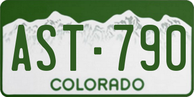 CO license plate AST790