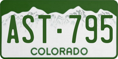 CO license plate AST795