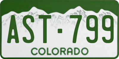 CO license plate AST799