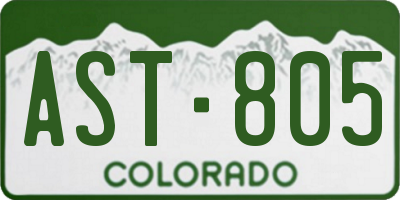 CO license plate AST805