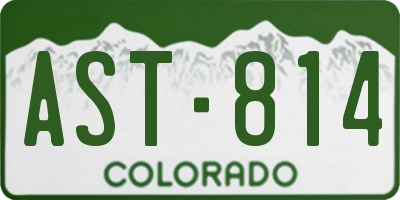 CO license plate AST814