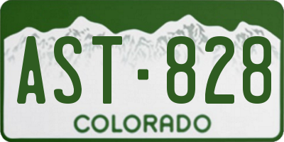 CO license plate AST828