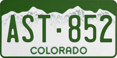 CO license plate AST852