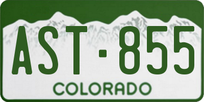 CO license plate AST855