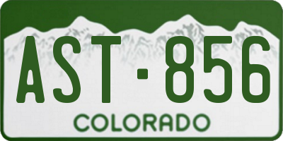 CO license plate AST856