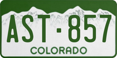 CO license plate AST857
