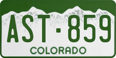 CO license plate AST859