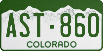 CO license plate AST860
