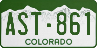CO license plate AST861