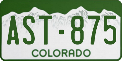 CO license plate AST875