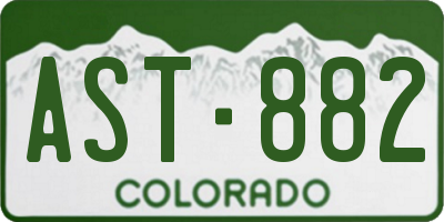 CO license plate AST882