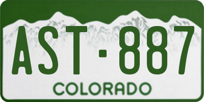 CO license plate AST887