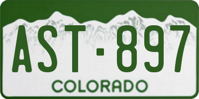 CO license plate AST897