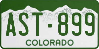 CO license plate AST899