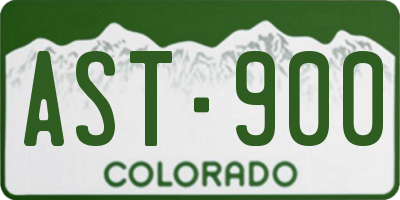 CO license plate AST900
