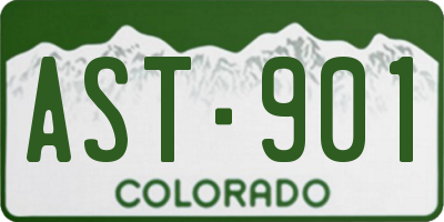 CO license plate AST901