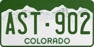 CO license plate AST902