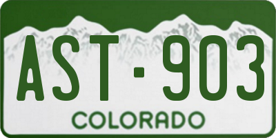 CO license plate AST903