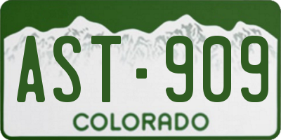 CO license plate AST909