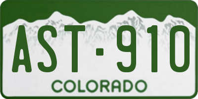 CO license plate AST910