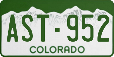 CO license plate AST952