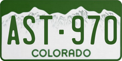 CO license plate AST970