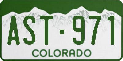 CO license plate AST971