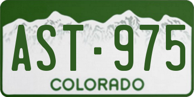 CO license plate AST975