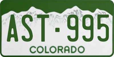 CO license plate AST995