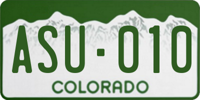 CO license plate ASU010