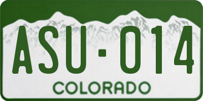 CO license plate ASU014