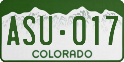 CO license plate ASU017