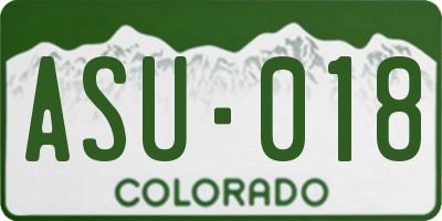 CO license plate ASU018