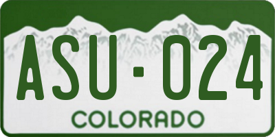 CO license plate ASU024