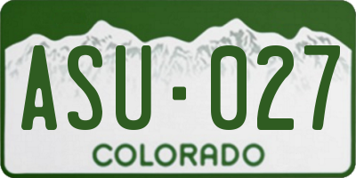 CO license plate ASU027