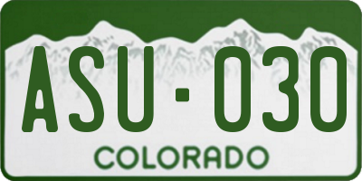 CO license plate ASU030
