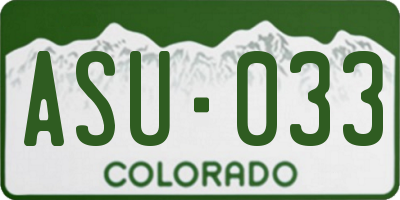 CO license plate ASU033