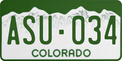 CO license plate ASU034