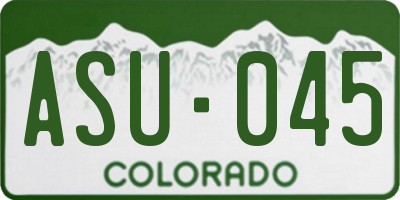 CO license plate ASU045