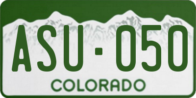 CO license plate ASU050