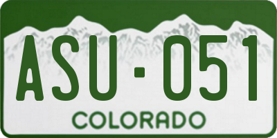 CO license plate ASU051