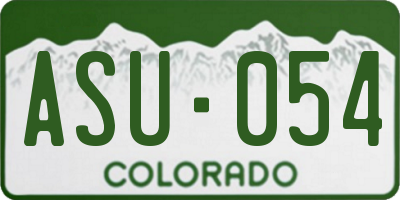 CO license plate ASU054