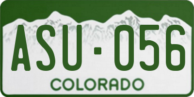 CO license plate ASU056