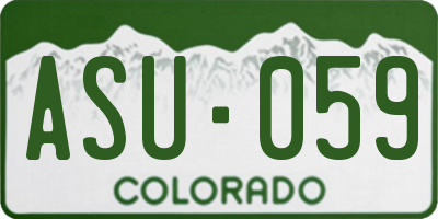 CO license plate ASU059