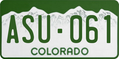 CO license plate ASU061