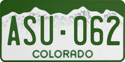 CO license plate ASU062