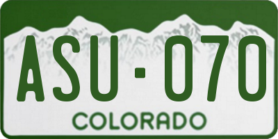CO license plate ASU070