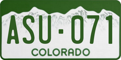 CO license plate ASU071