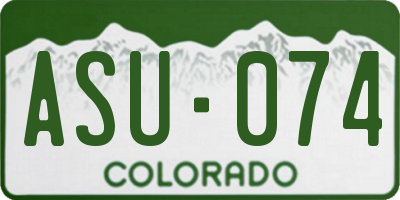CO license plate ASU074