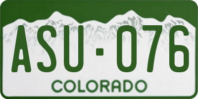 CO license plate ASU076